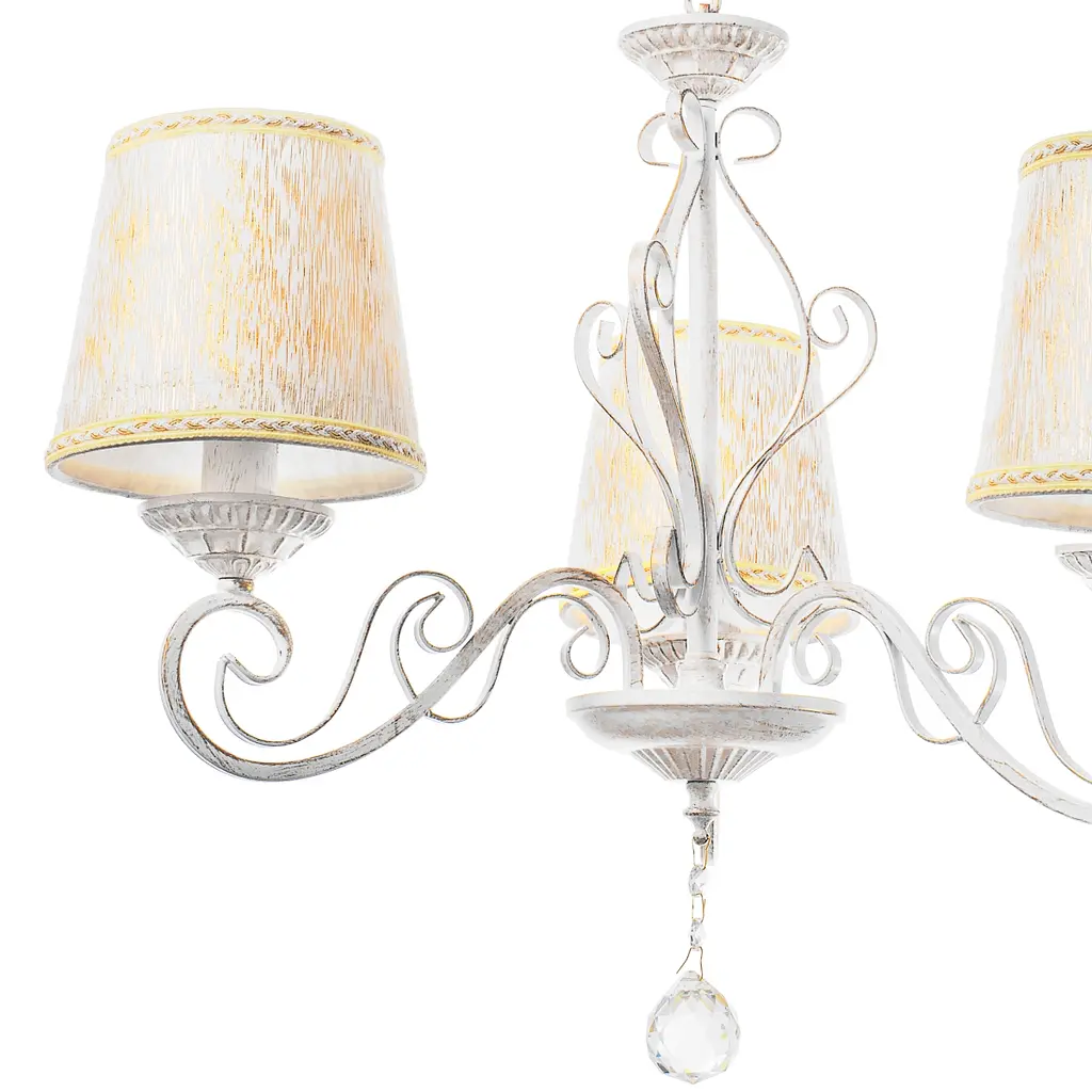 Люстра подвесная Brille с абажуром классическая E14 40W WH (BKL-663S/3) - фото 3