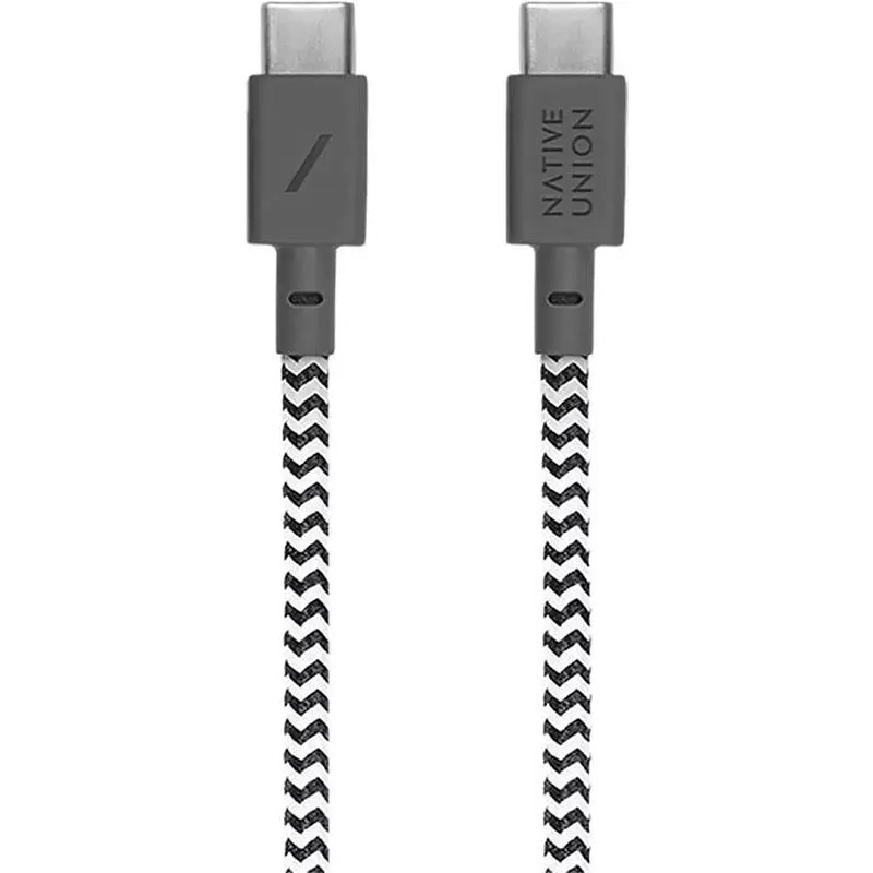 Кабель USB-C to USB-C Native Union Belt Cable Zebra 1.2 м (BELT-C-ZEB-2-NP) - фото 2