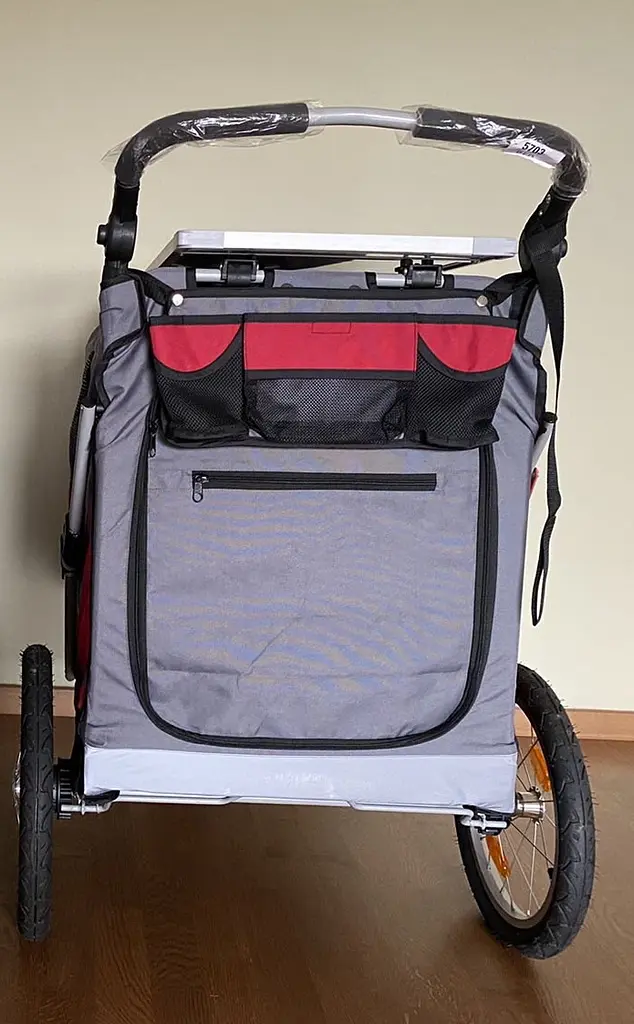Візок для собак Pet Travel Red зі столиком чохлом та дощовиком Medium - фото 2
