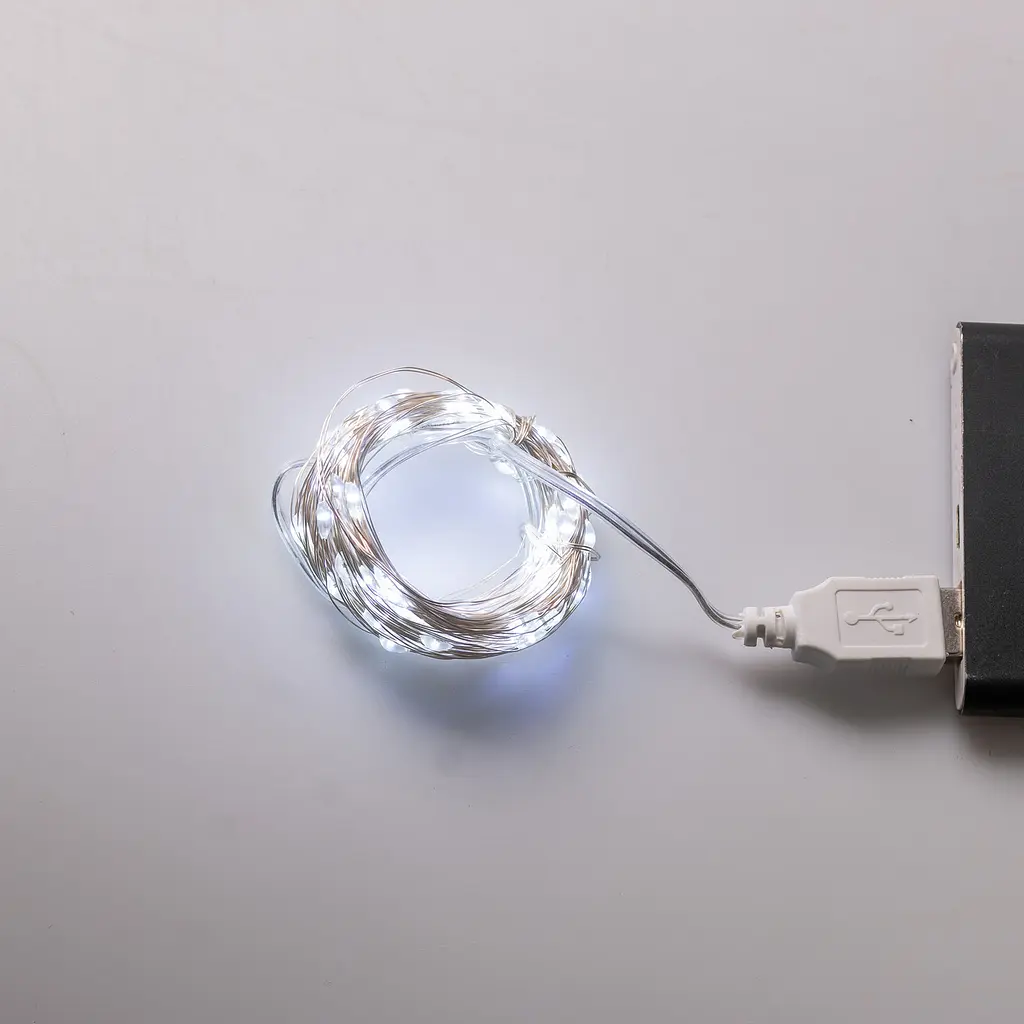 Гірлянда Роса 100 LED довжина 10 м від USB, білий GarlandoPro USB100L10MWW - фото 29
