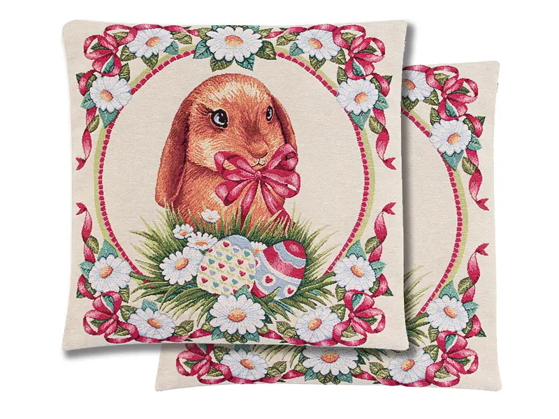 Наволочка Lefard Home Textile Rabbit гобеленова 45x45 см різнокольорова  (732-167) - фото 2