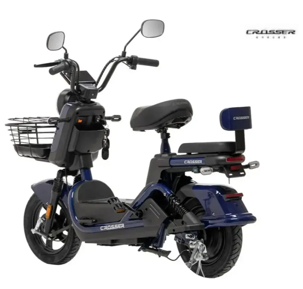 Электроскутер Двухместный Crosser CR2 (800W, 60V, 24Ah, графеновый АБК) Синий - фото 3