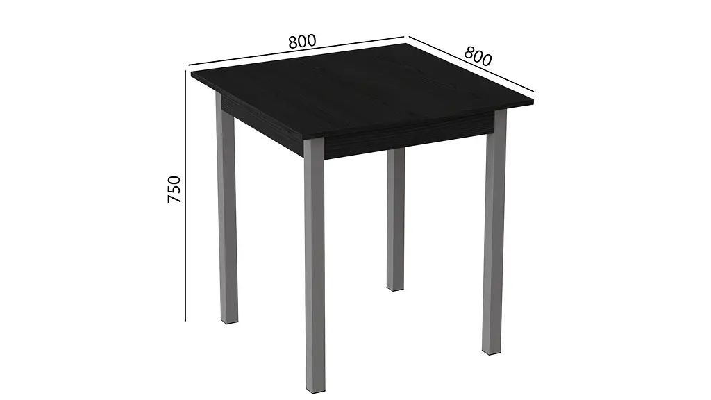 Стіл кухонний Ferrum-decor Дієго 75x80x80 Сірий ДСП Сосна Кембра 16мм (FRD-105714) - фото 2