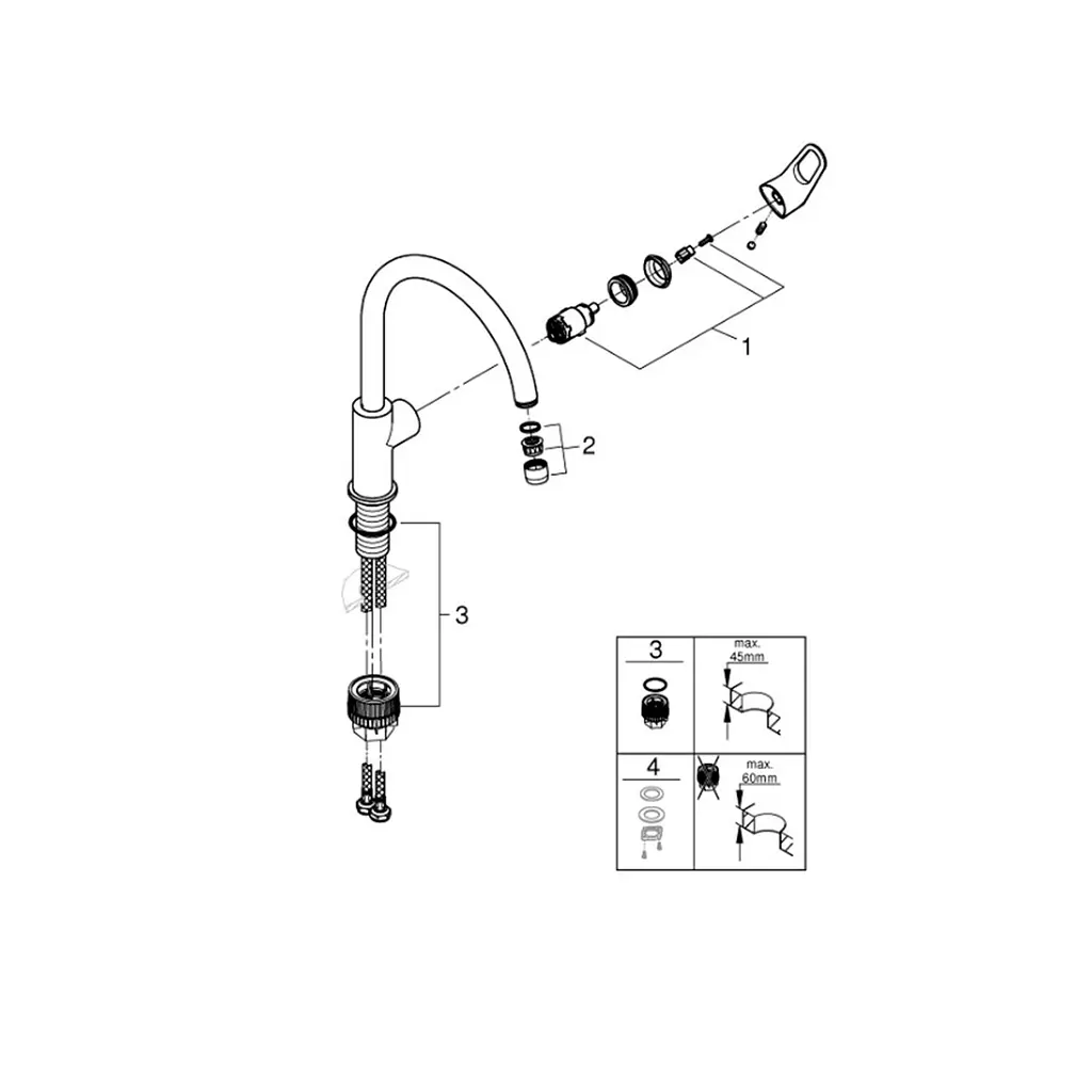 Змішувач для кухні Grohe Start Flow 31555001, Хром - фото 3