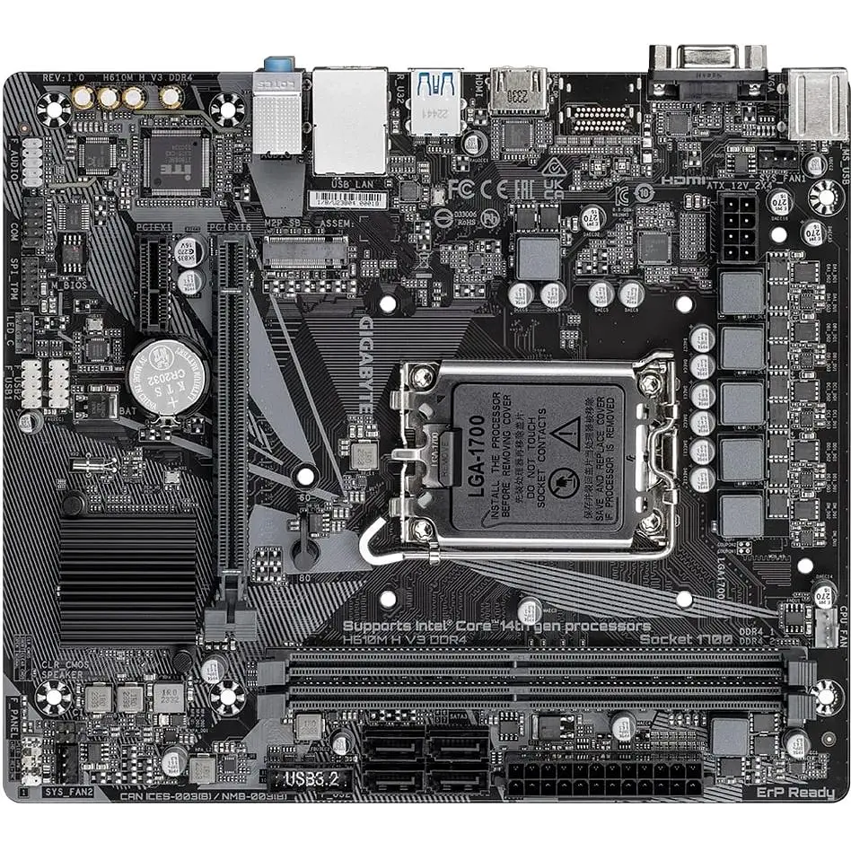 Материнська плата Gigabyte H610M H V3 DDR4 s1700 H610 2xDDR4 HDMI D-Sub mATX - фото 3