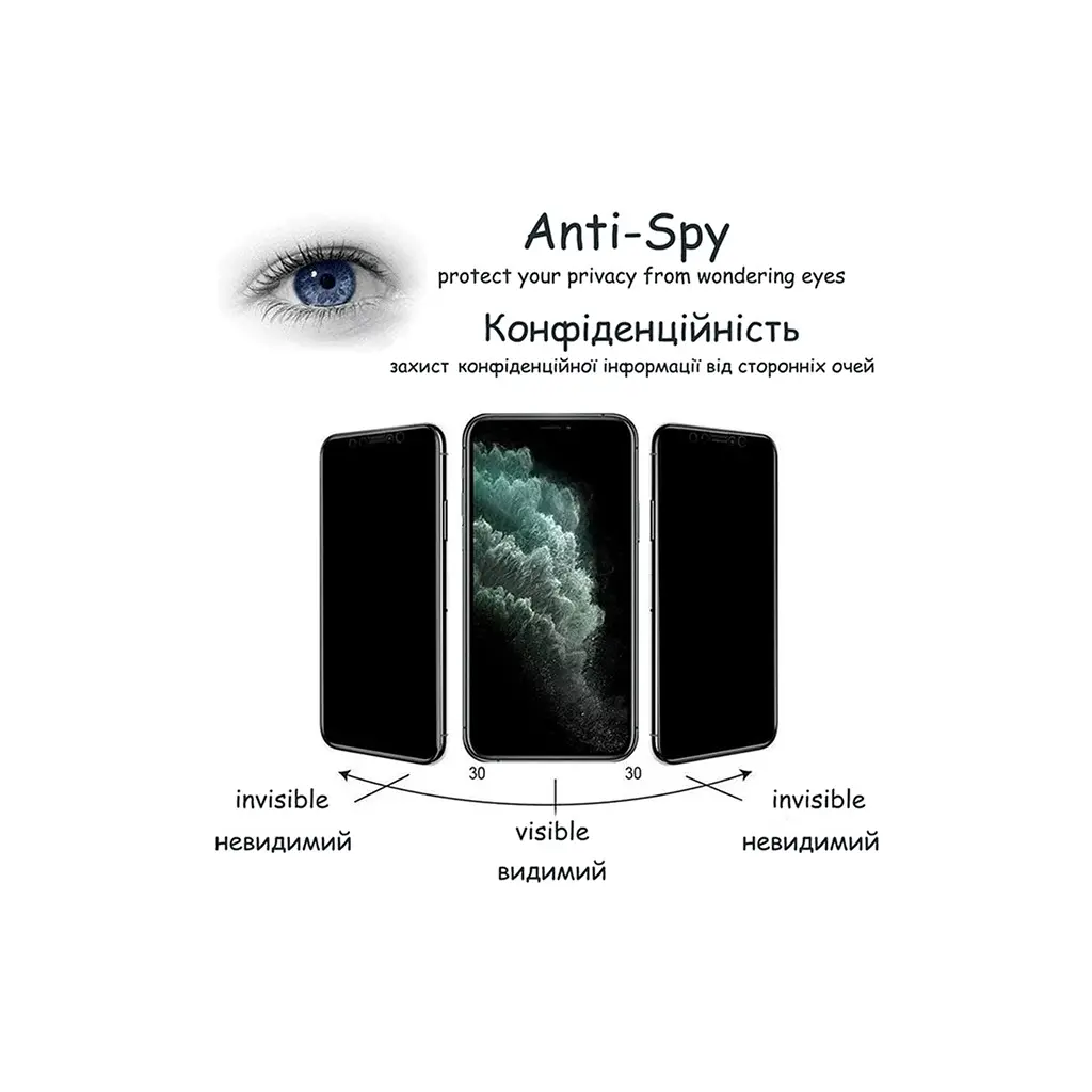 Скло захисне Drobak Matte Ceramics Anty Spy Samsung Galaxy A14 (676714) - фото 3