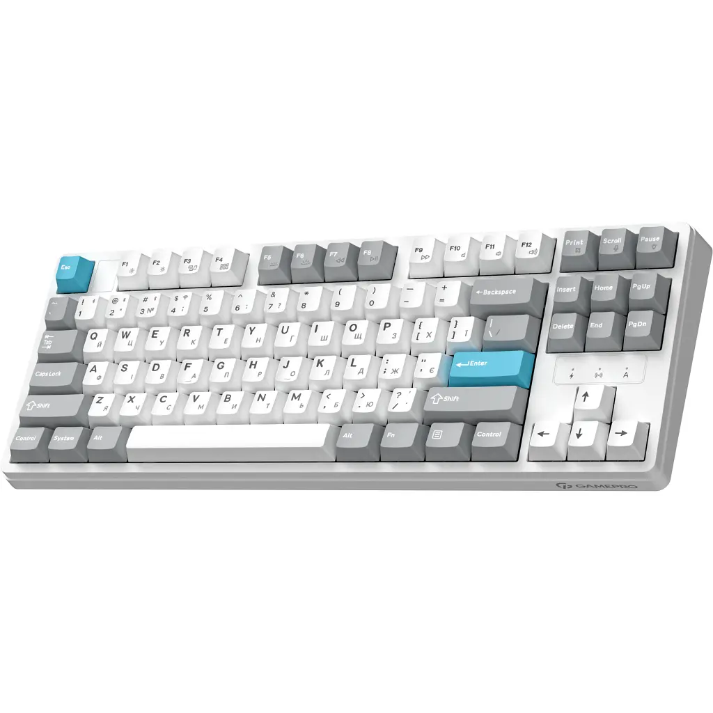 Клавіатура GamePro Asgard Ragnar Wireless/Bluetooth/USB UA White (MK285WH) - фото 2