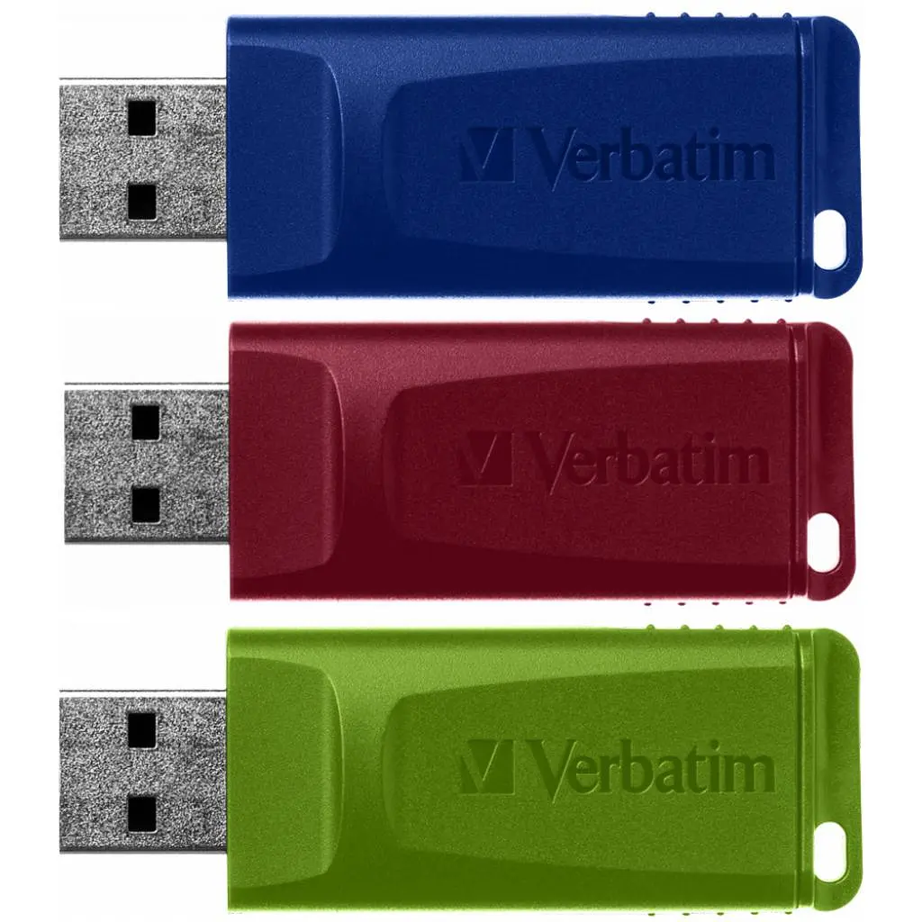 USB флеш накопичувач Verbatim 3x16GB Slider Red/Blue/Green USB 2.0 (49326) - фото 2