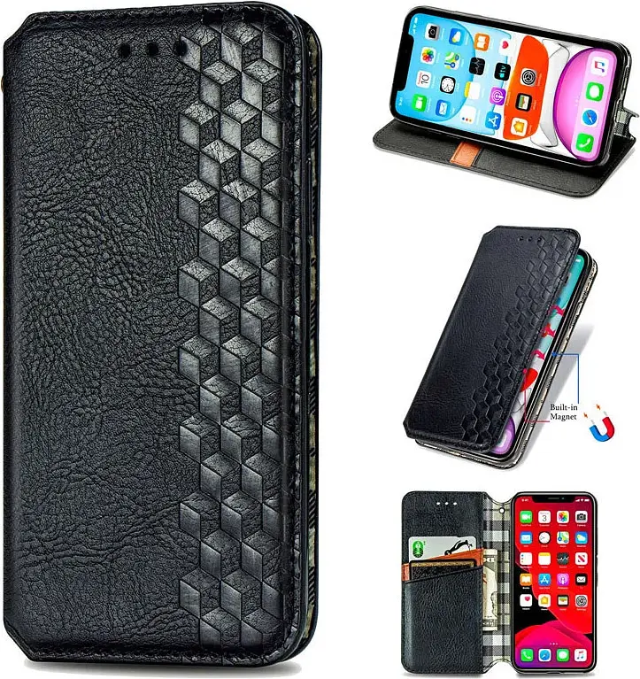 Чохол-книжка GETMAN Cubic Cover Case для Xiaomi Redmi Note 11/11S Black [85616] - фото 3