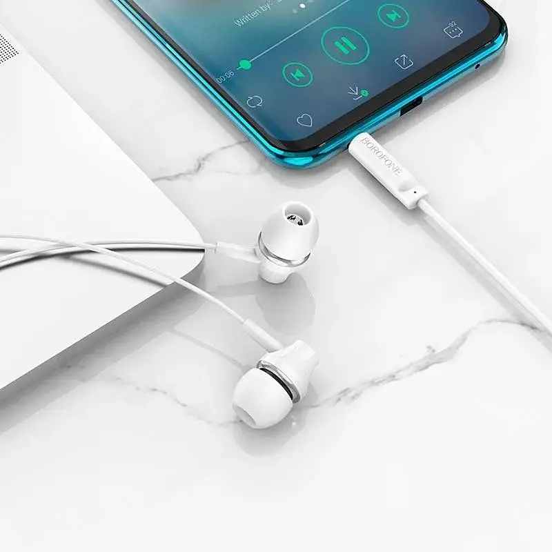 Навушники Borofone Singer універсальні earphones with microphone BM74 1.2 m Hi-Fi HD Mic білі - фото 5