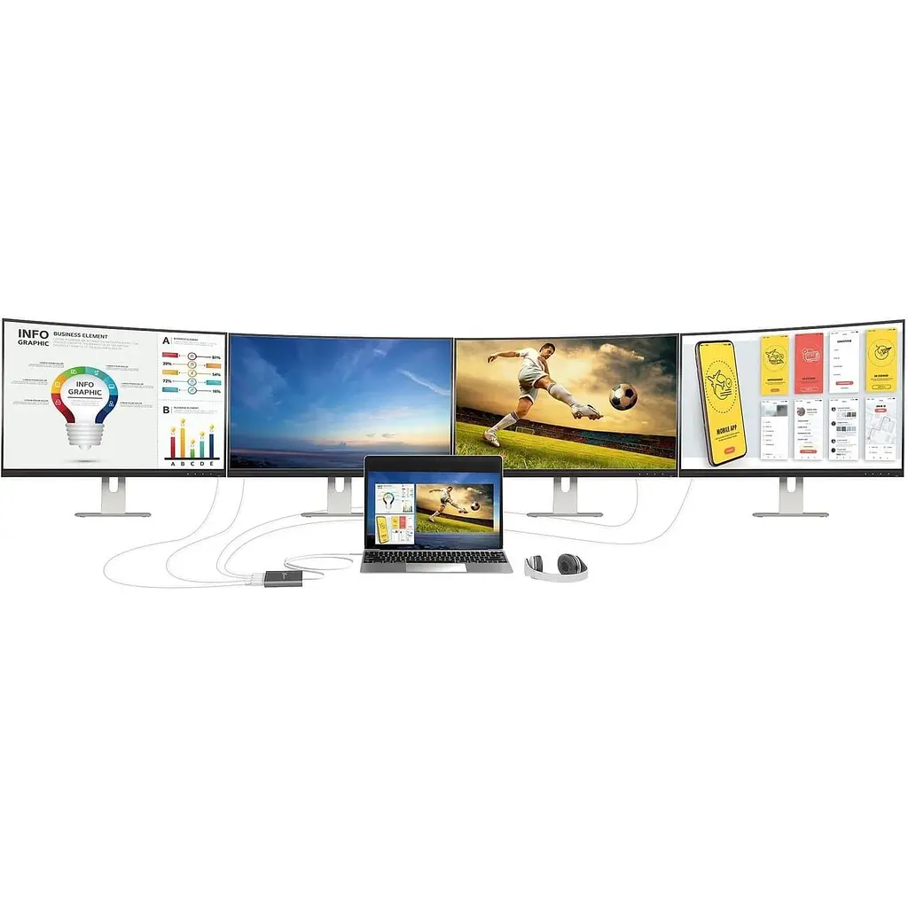 USB-Хаб j5create JCA366-N USB-C на 4xHDMI (JCA366-N) - фото 10