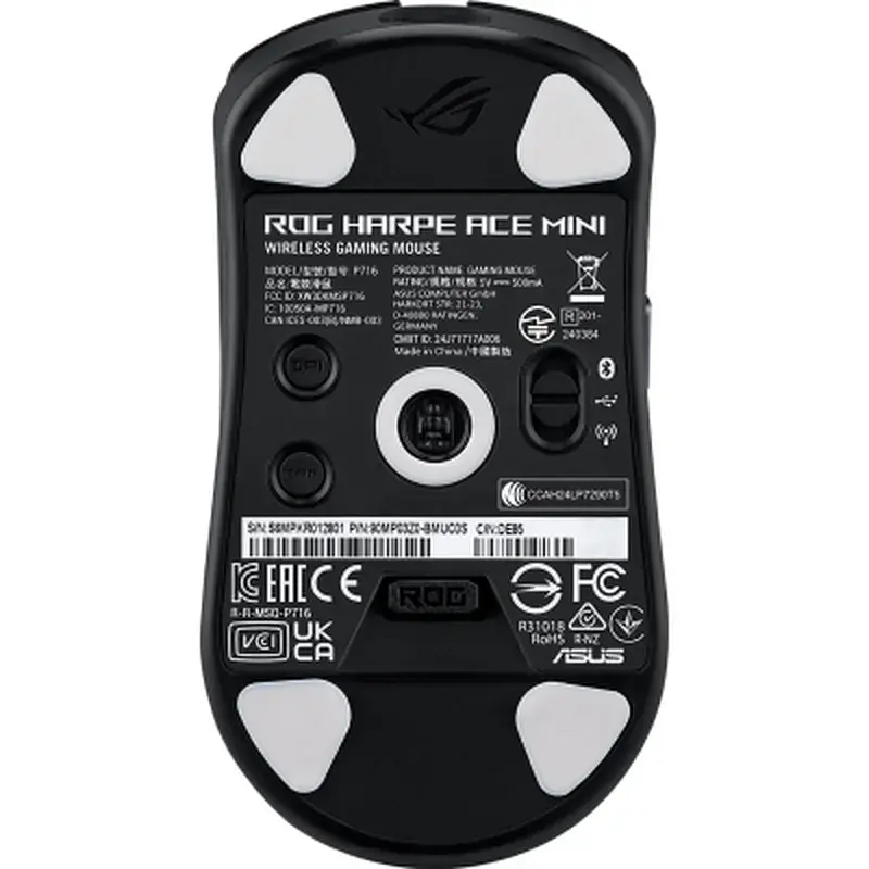 Мишка ASUS ROG Harpe Ace Mini Wireless/Bluetooth/USB Black (90MP03Z0-BMUA00) - фото 7
