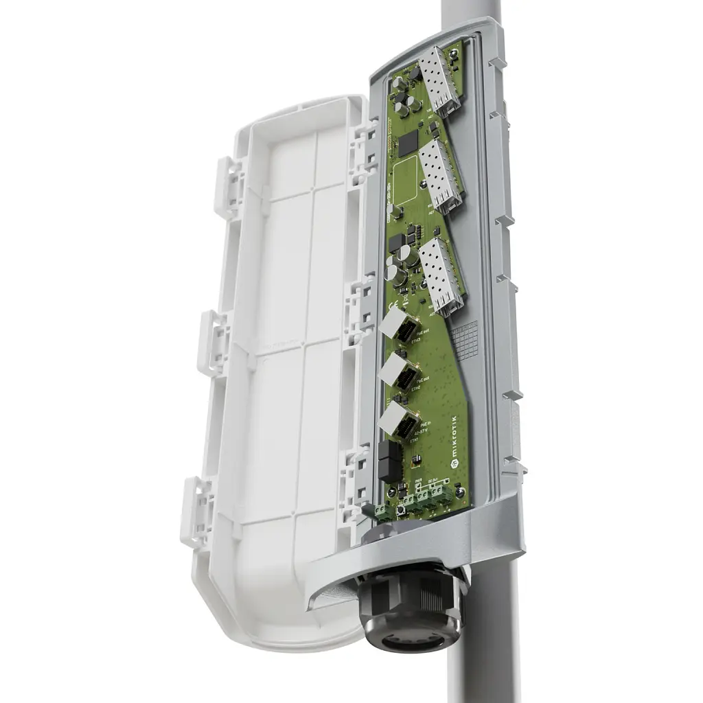 Комутатор Mikrotik CSS606-1G-2Gi-3S+OUT, GPERx6 with 3xGig Eth ports, 3xSFP+ cages, SwOS, outdoor en - фото 3