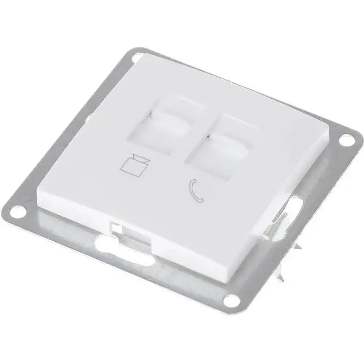 Розетка Brille NB-1TF + 1PC wh белая (42-205) - фото 3