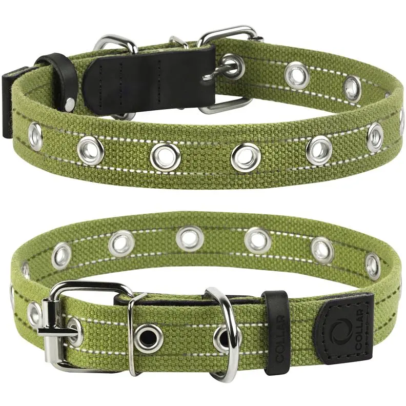 Нашийник для собак Collar, бавовняний, безрозмірний, 41x2 см, зелений - фото 3
