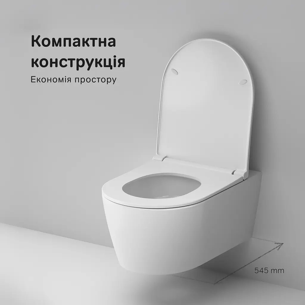 Унітаз підвісний AquaSpin AM.PM Func 54 см, із сидінням мікроліфт білий CFA1903SC - фото 7