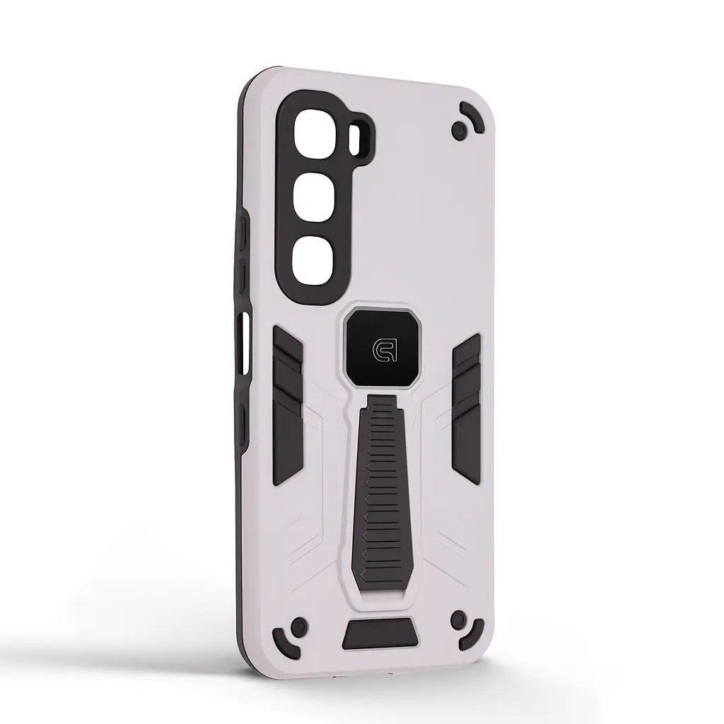 Чехол для Infinix Hot 60 5G, Proover, серый, с подставкой и магнитом, противоударный, ударопрочный, бронированный, панель-накладка, защита всего корпуса, термополиуретан (TPU) + поликарбонат (PC), ArmorStandart (ARM87290) - фото 2