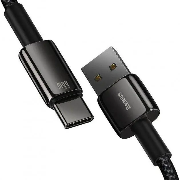 Кабель Baseus Tungsten Gold Fast Charging Cable USB to Type-C 66W 1m CATWJ-B01 Black - фото 3