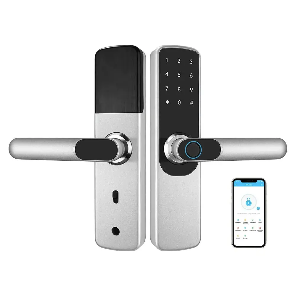 Замок біометричний автономний Trinix TRL-5204BTF Silver з Bluetooth, зчитувачем відбитків пальців і карт Mifare (65-00065) - фото 4
