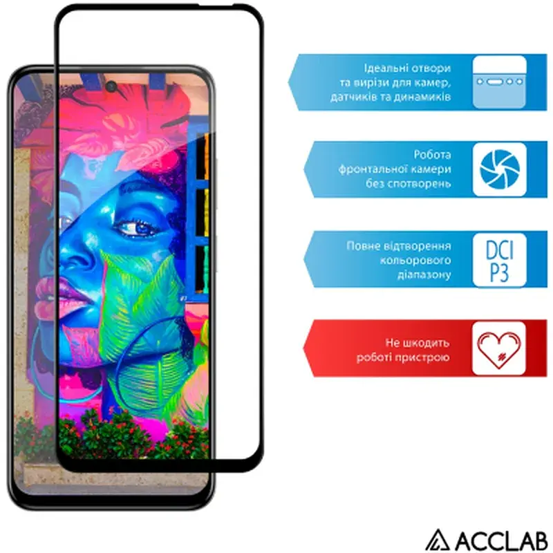 Скло захисне ACCLAB Full Glue Infinix Hot 50i Black (1283126606885) - фото 5