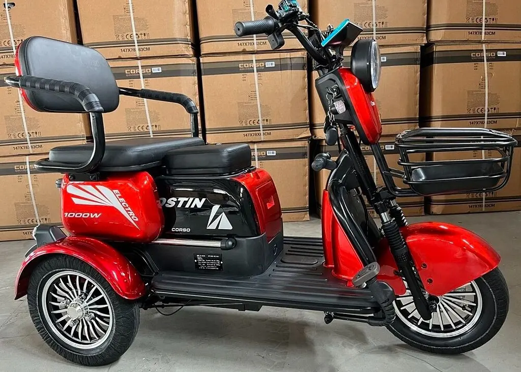 Електричний Трицикл Corso Ostin (1000W, 72V, 23Ah) + 1 Ящик Акумулятор, Гідравличні гальма Електробайк Скутер Коричневий - фото 7
