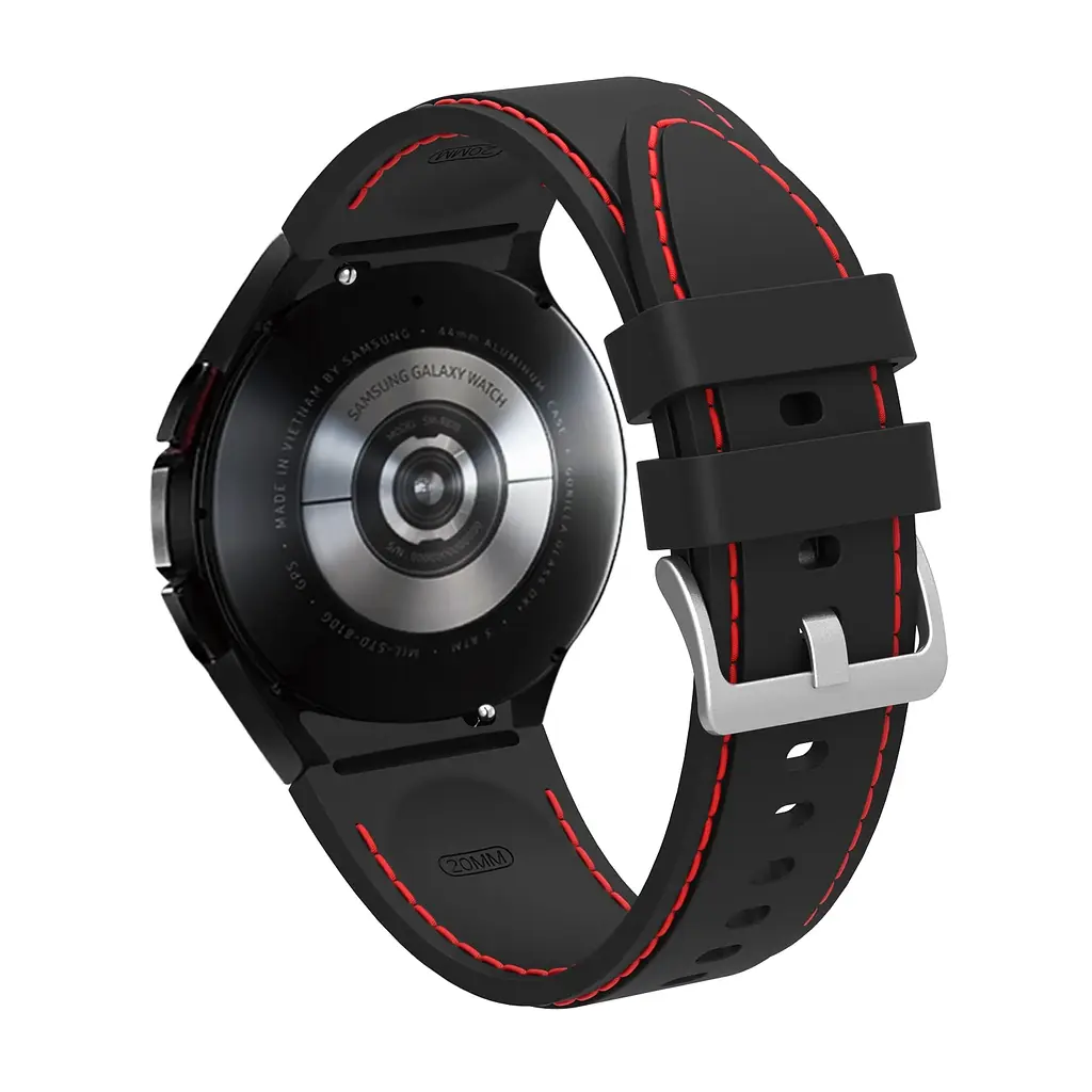 Браслет RLine для Samsung Galaxy Watch 6 Classic 43mm 6 Classic 47mm - черно-красный ширина крепления 20мм силикон Watchbands (W44-0WB92461206) - фото 3