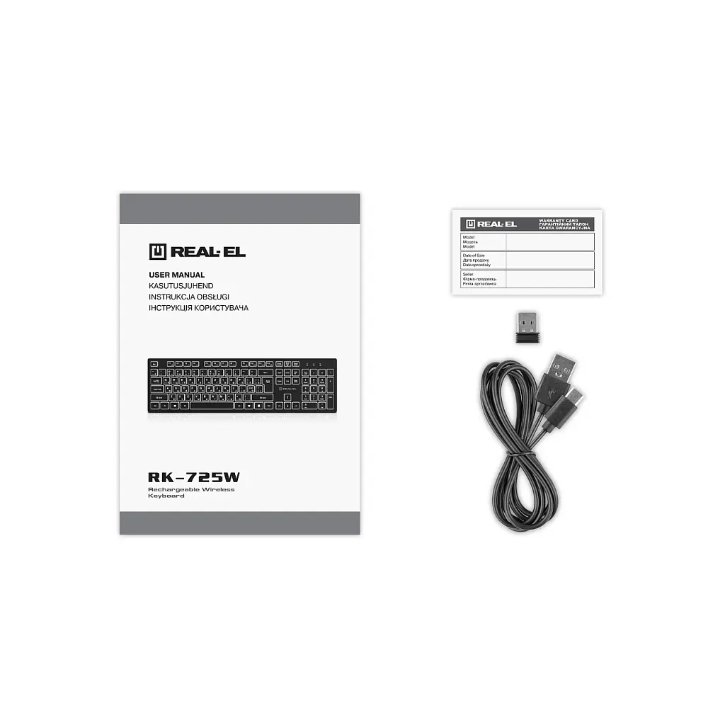 Клавіатура REAL-EL RK-725W Wireless/Bluetooth Black (EL123100061) - фото 8