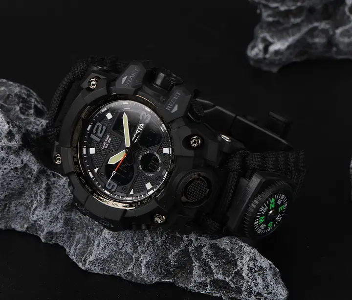 Наручний годинник чоловічий з компасом Besta Life Pro AllBlack Чорний (3085) - фото 8