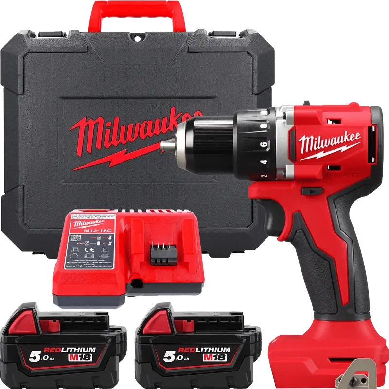 Дриль-шуруповерт акумуляторний безщітковий MILWAUKEE, M18 BLDDRC-502С, 60.5Нм (ЗУ, 2х5Аг, кейс) - фото 3