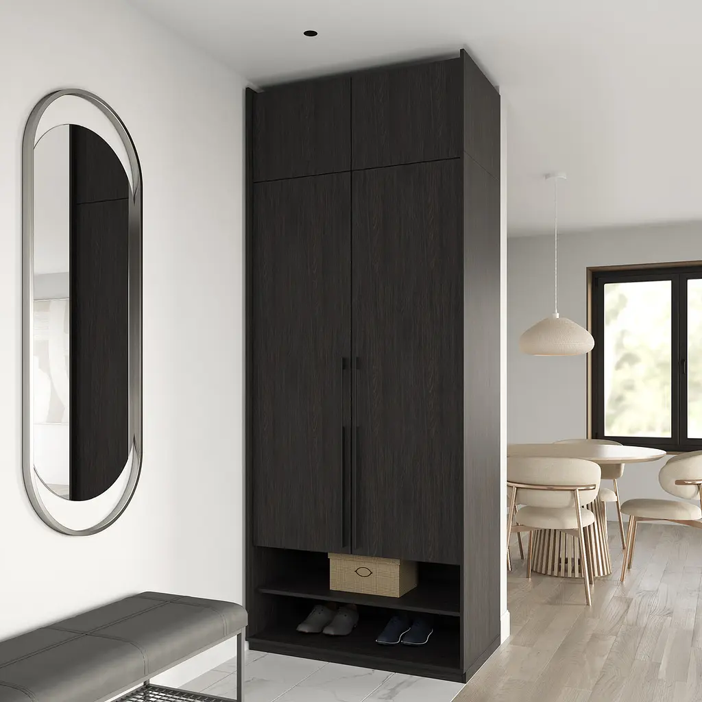 Шафа для одягу Flamecame зі штангою на 2 двері у передпокій FR-04 Венге - фото 3