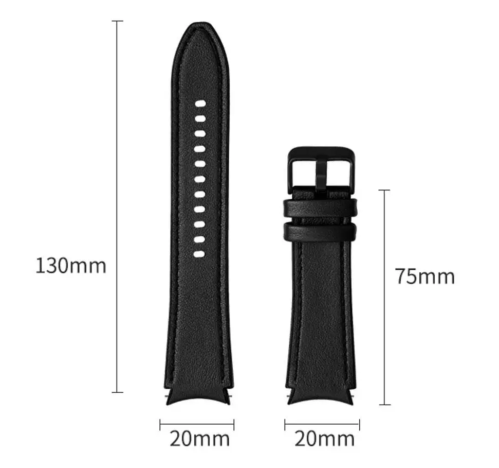 Ремешок Primolux Leather Silicone для часов Samsung Galaxy Watch 4 Classic 46 мм SM-R890/SM-R895 Black - фото 8