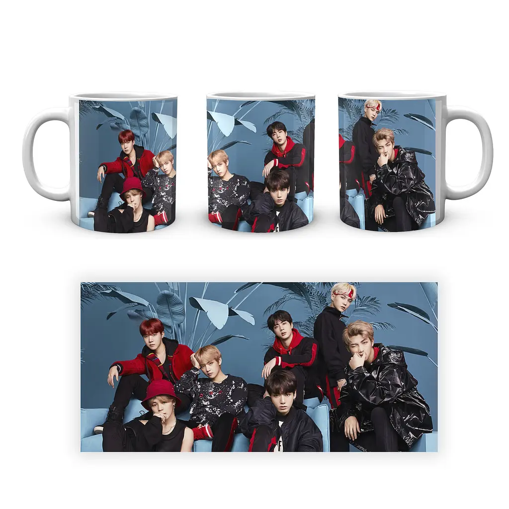 Кружка GeekLand Bangtan Boys BTS Синій фон з рослинами CP 04.472.263 - фото 4