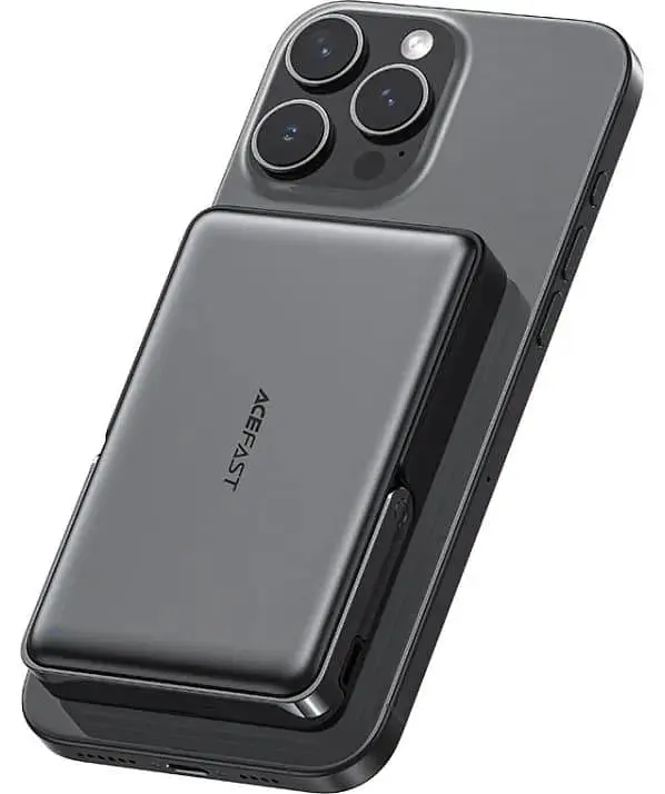 Павербанк Acefast Magnetic Wireless Black 10 000 mAh / 22.5 Вт (6974316284000) - фото 2