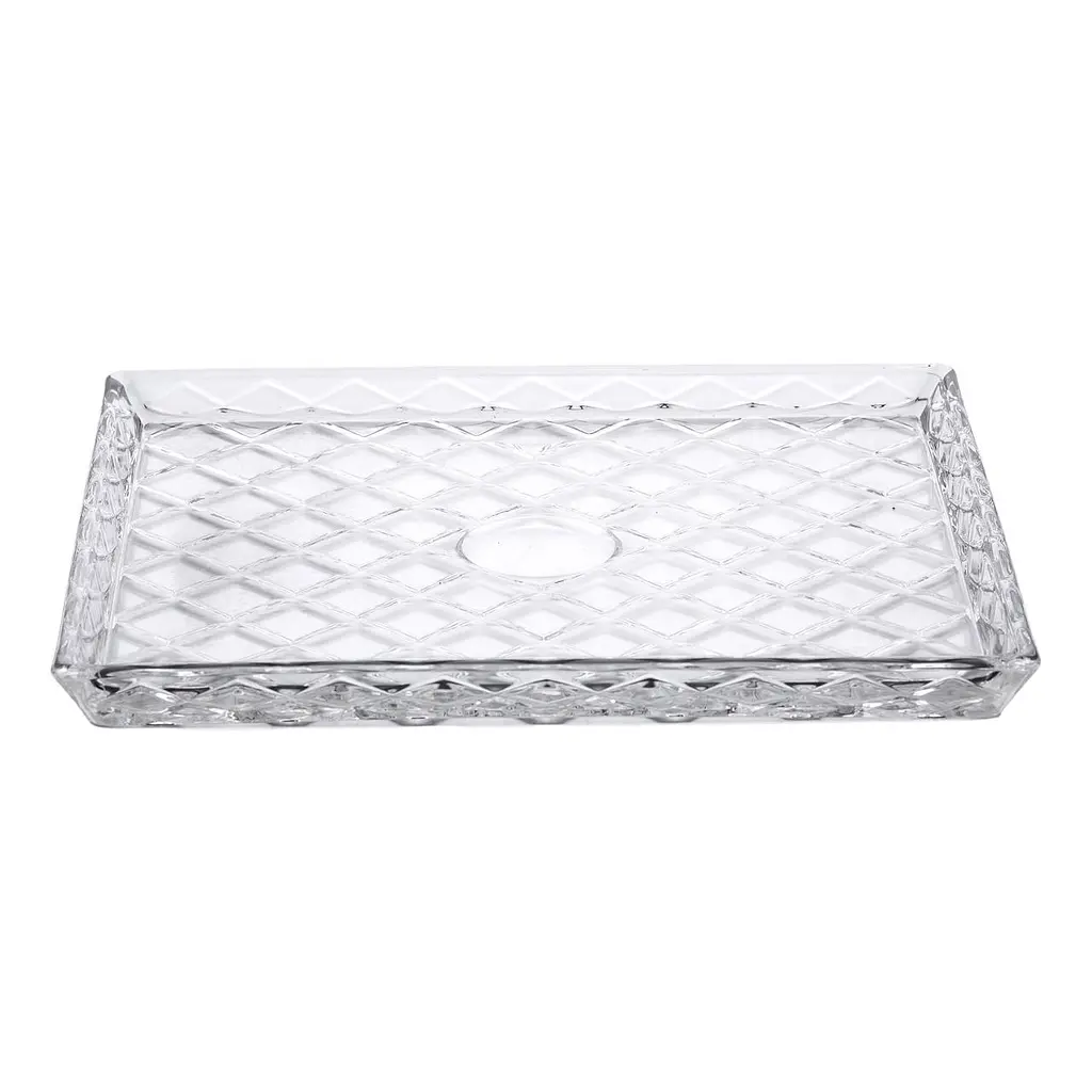 Блюдо для закусок Lirmartur скляне 24,5*20,5*2 см, diamond Yiwu HP-YH-39 - фото 2