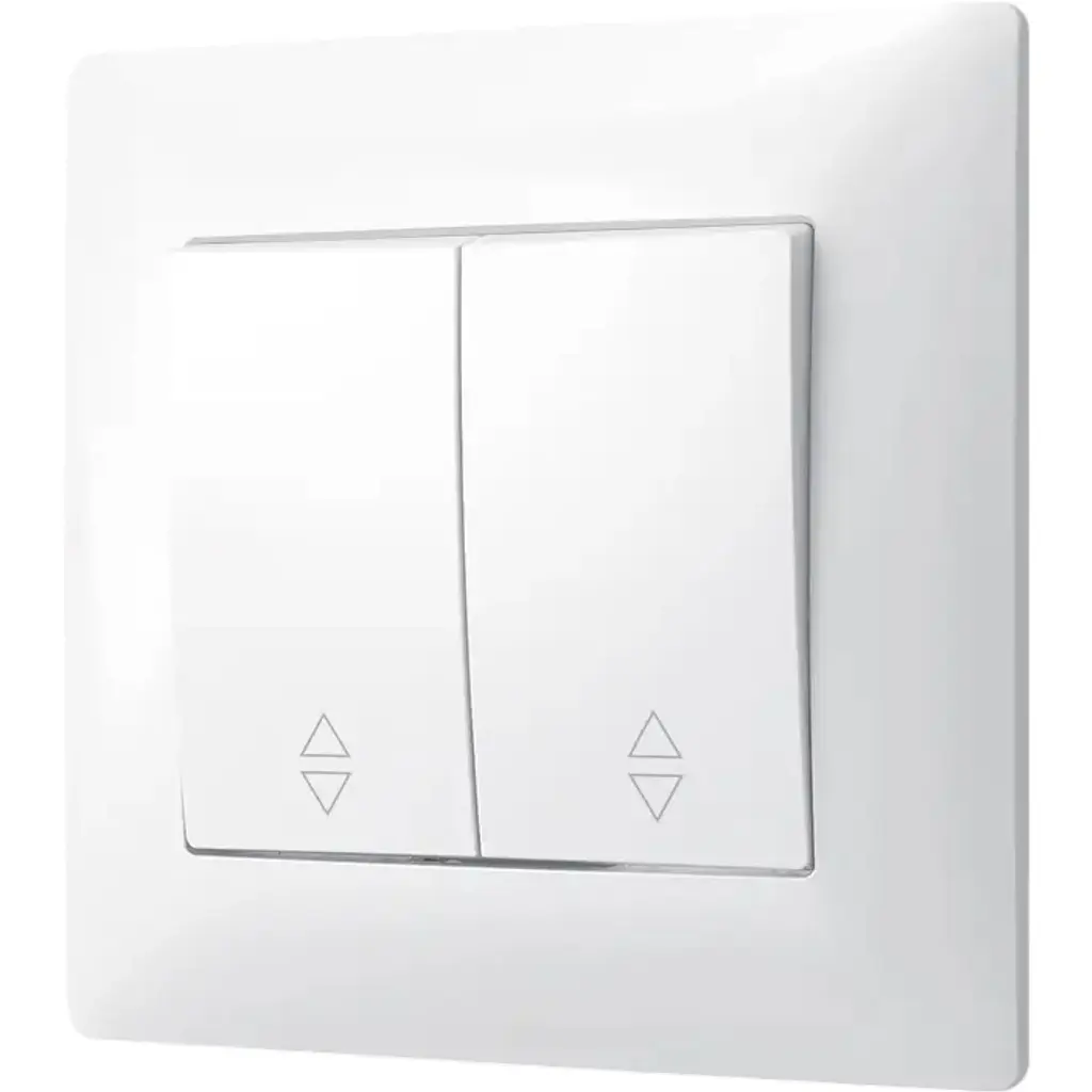 Выключатель двухклавишный Videx Titanum Standard проходной белый 1 шт. - фото 2