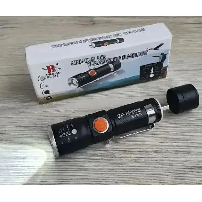 Аккумуляторный фонарь X-Balog BL-616 Zoom светодиодный ручной с зумом - фото 3