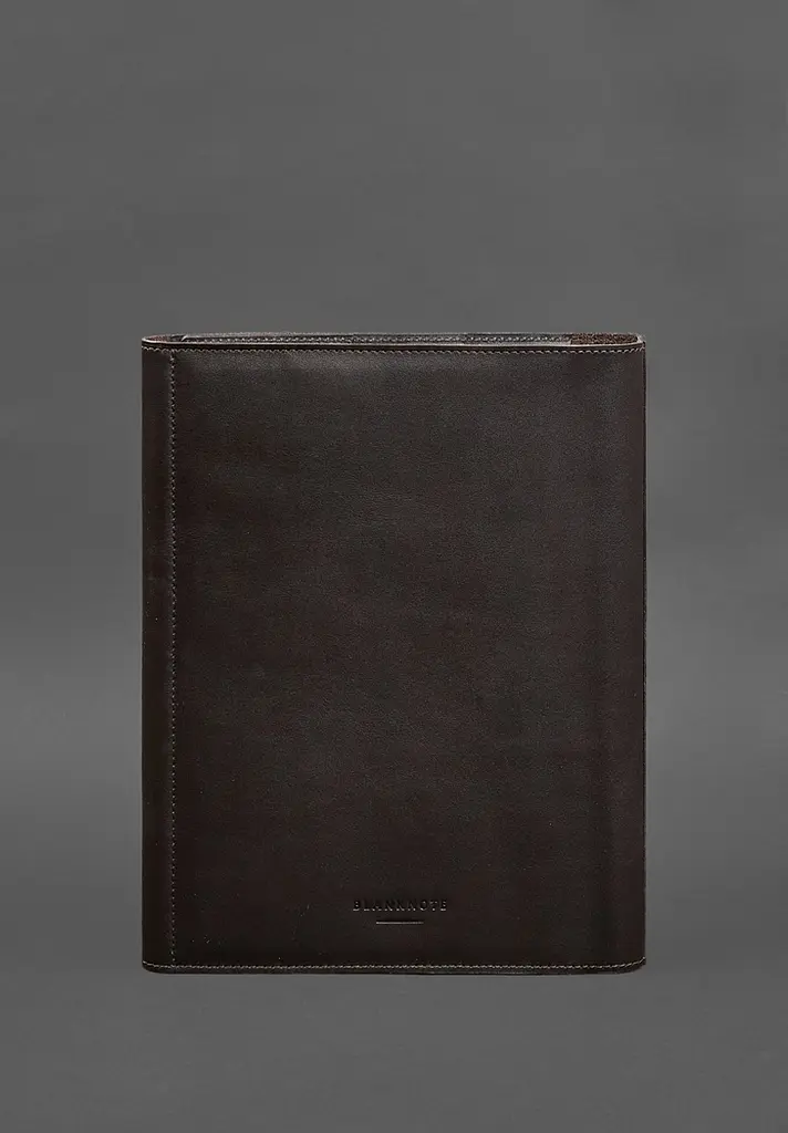 Кожаная папка для документов "Семейная" на сегрегаторе с файлами А4 темно-коричневая - фото 10