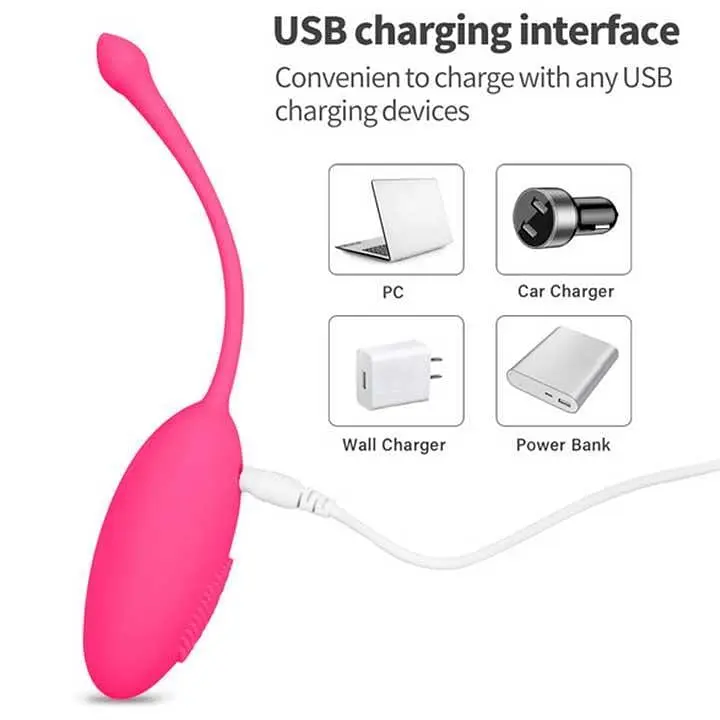 Віброяйце з масажними щетинками USB Рожевий K0494-1 - фото 3