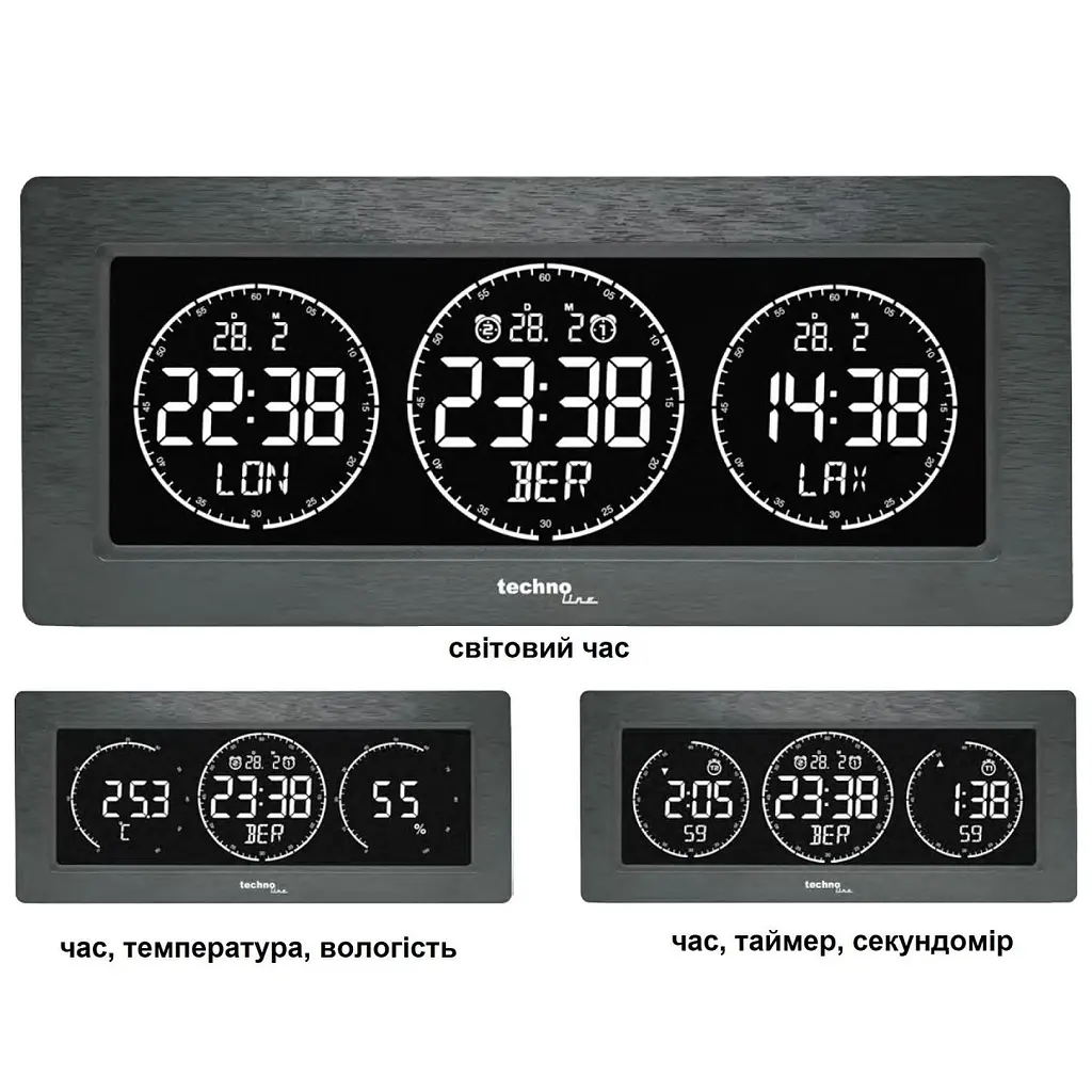 Годинник настільний Technoline WT458 Black (WT458) - фото 2