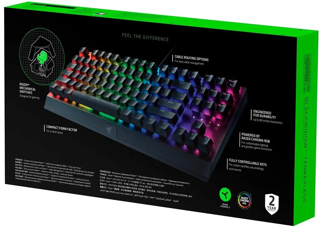 Клавіатура Razer BlackWidow V3 TKL Green (RZ03-03490700-R3R1) [68036] - фото 5