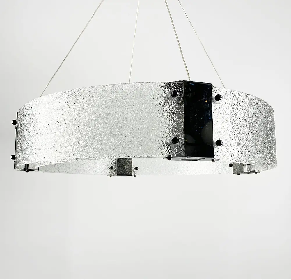 Дизайнерская LED люстра с фактурным стеклом Line.F Диаметр 60см - фото 3