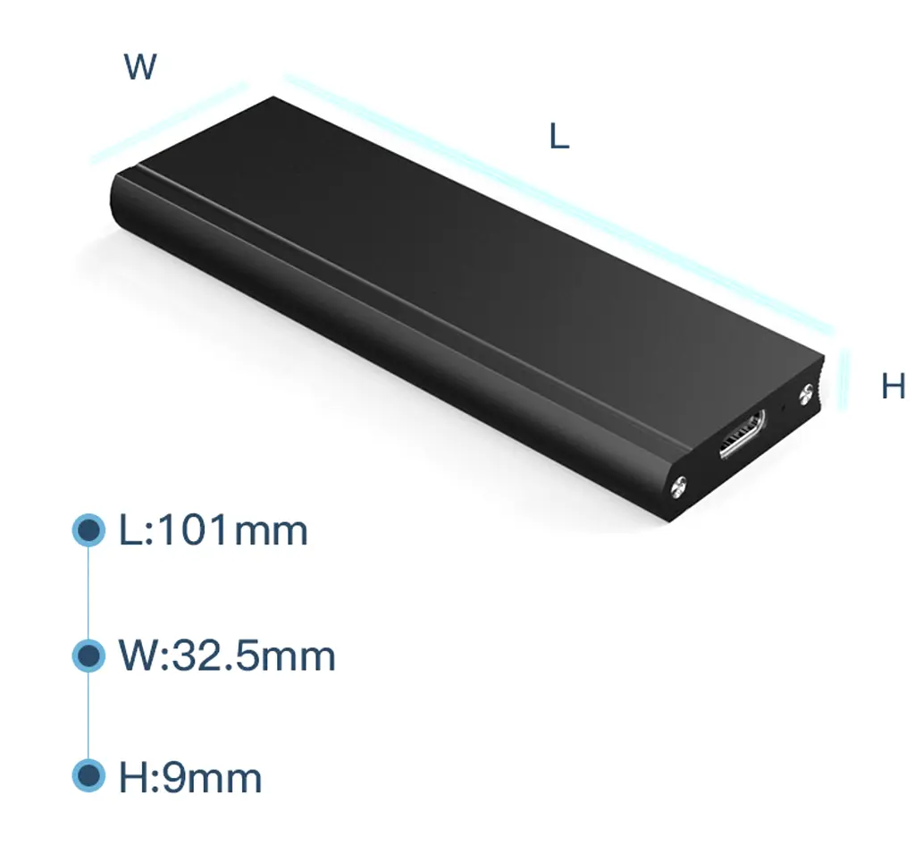 Зовнішня кишеня до M.2 на Type-C USB 3.1 (F) Gen2, 10 Gb/s, 2TB, B key NGFF Black - фото 2