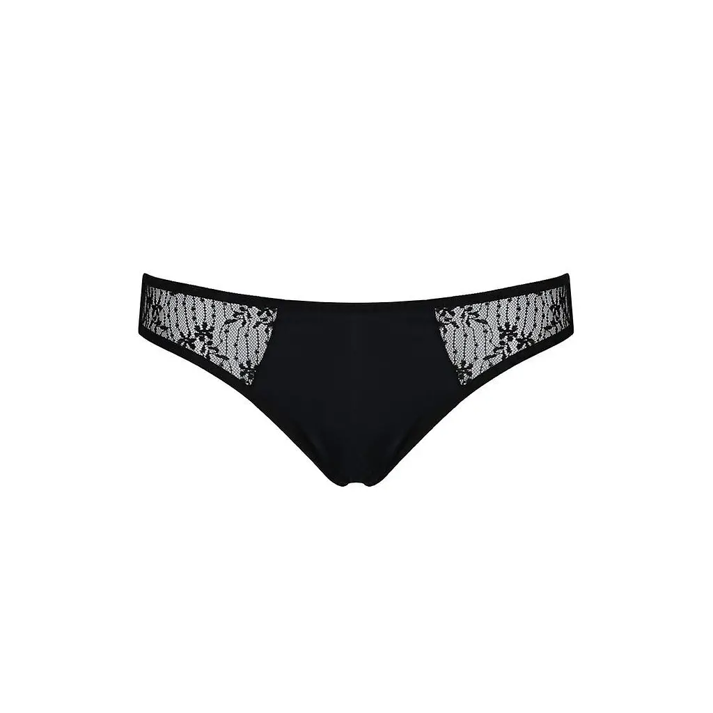 Трусики-слипы с кружевной сеточкой Dina Thong black - Passion L/XL - фото 5