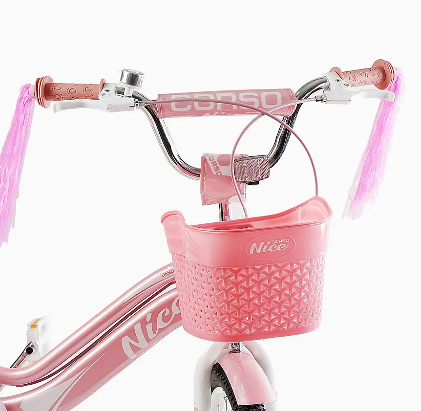 Велосипед 2-х колісний 20" NC-20264 Corso Nice, сталева рама, дискові гальма, додаткові колеса, дзвінок, кошик, зібраний на 85% - фото 7