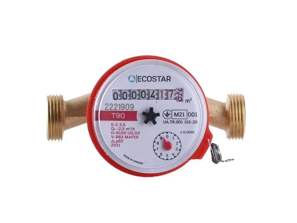 Лічильник ECOSTAR 1/2" гарячої води DN15 L110 E-C 2,5
