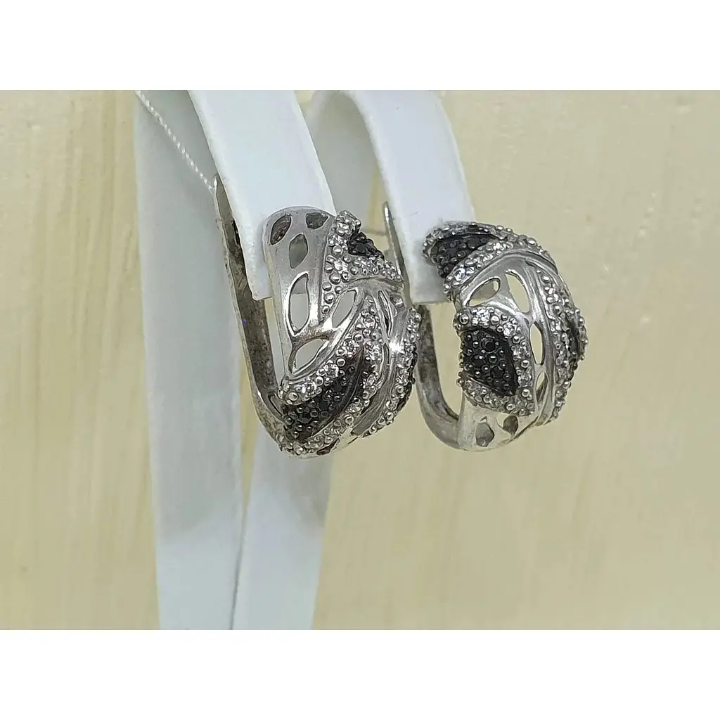 Срібні сережки Агні з фіанітами. 2863Р-CZ ПАРЧА - фото 3