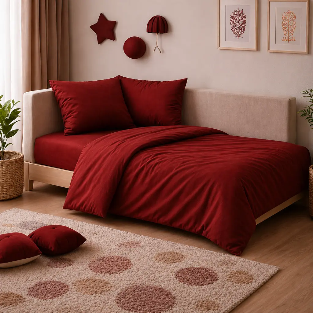 Дитяча постільна білизна MIRSON JUNIOR фланель Red 150х220см (2200012802618)