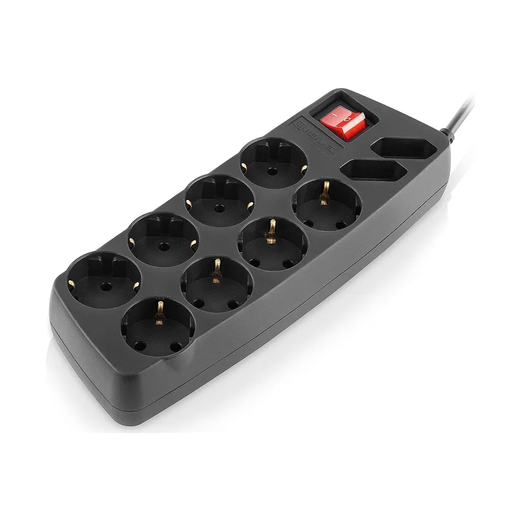 Мережевий фільтр живлення REAL-EL RS-10 Protect, 3m, black (EL122300039) - фото 2