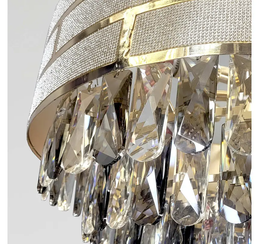 Велика кришталева підвісна люстра Artlight 884611/600, золото, 12 ламп E14, Ø59,5 см, від 13-20 м² - фото 6