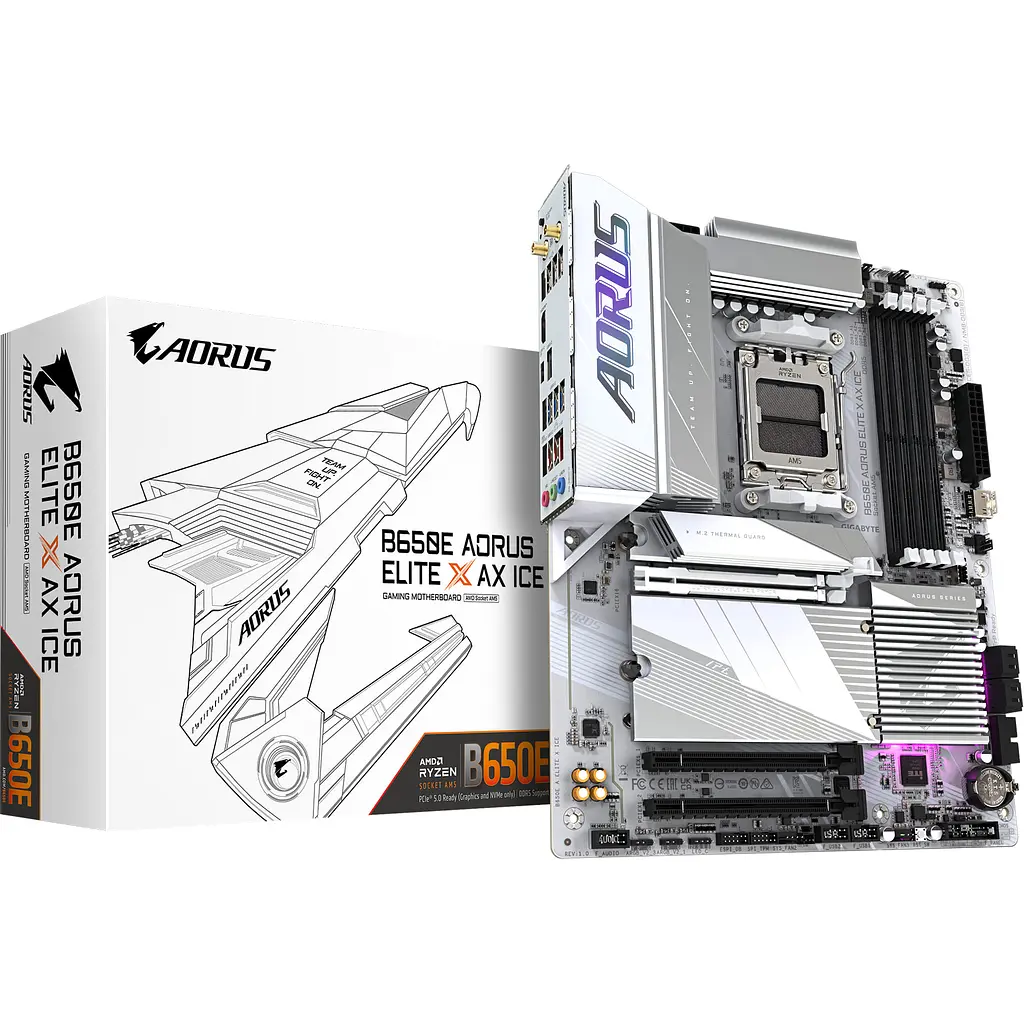 Материнская плата Gigabyte B650E A ELITE X ICE sAM5 B650 4xDDR5 M.2 HDMI DP Wi-Fi BT mATX - фото 6